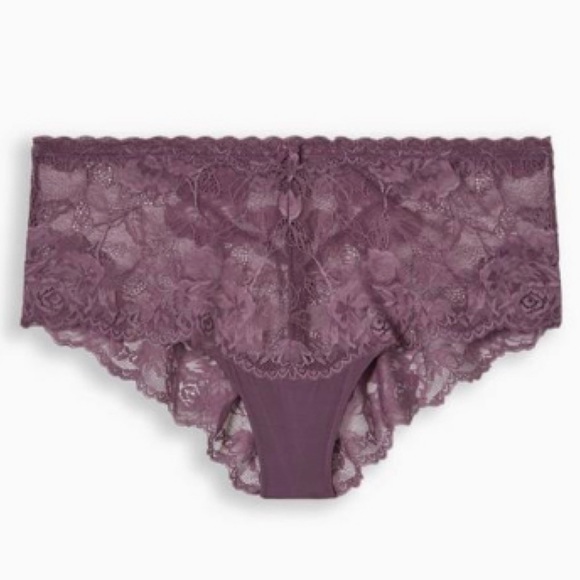🆕 Floral Lace Cheeky Panty With Open Back Slit 1 1X 14 16 NWT Torrid New Purple - Picture 7 of 8